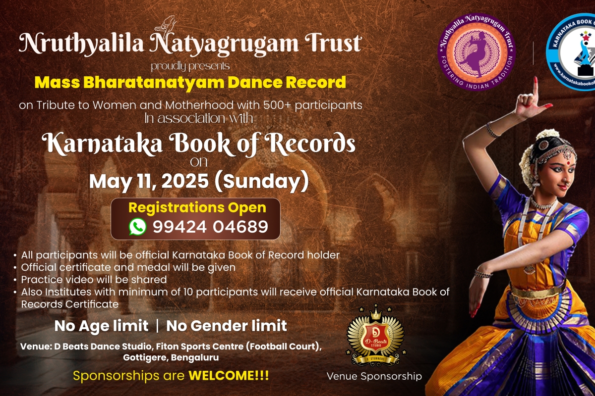 Nruthyalila Natyagrugam Trust to Set a New Record with Mass Bharatanatyam Performance Honoring Women and Motherhood